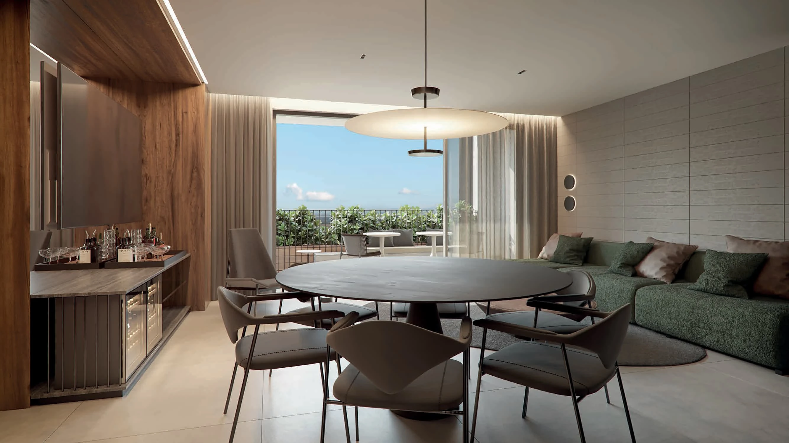 Sala de estar do apartamento de 101 m²